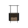 Portabottiglie Home ESPRIT Nero Naturale Metallo Abete 90 x 36 x 150 cm