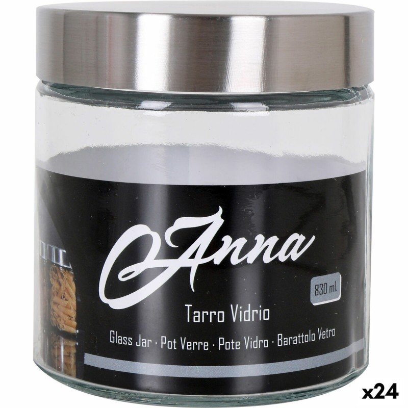 Vaso Anna 830 ml Vetro Acciaio (24 Unità) Vaso Anna 830 ml Vetro Acciaio (24 Unità)