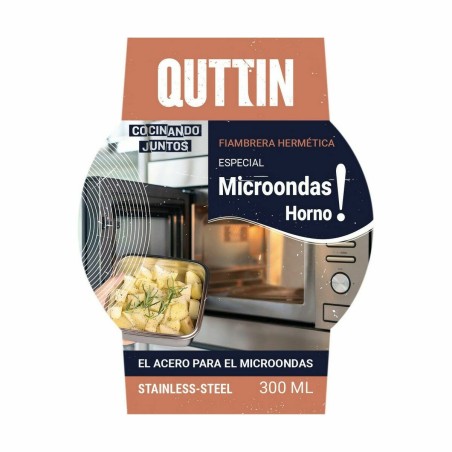 Porta pranzo Ermetico Quttin Rotonda Acciaio inossidabile Argentato 300 ml Acciaio (12 Unità)