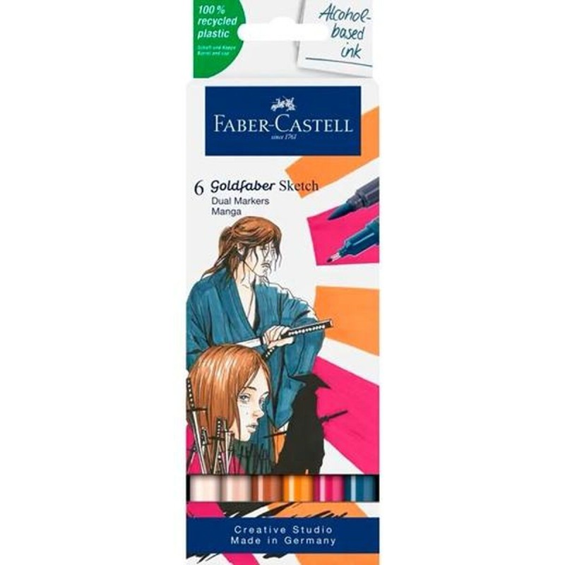 Set di Pennarelli Faber-Castell Goldfaber Sketch - Manga Doppia 6 Pezzi Set di Pennarelli Faber-Castell Goldfaber Sketch - Manga Doppia 6 Pezzi
