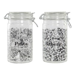 Barattolo DKD Home Decor Cristallo Nero Ferro (10 x 12,5 x 20 cm) (1 L) (2 Unità) 10 x 12.5 x 20 cm 1 L (2 pcs)