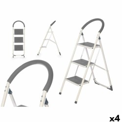 Scala Pieghevole a 3 Scalini Kipit 10109 Grigio Acciaio 38 x 117 x 5 cm (4 Unità)