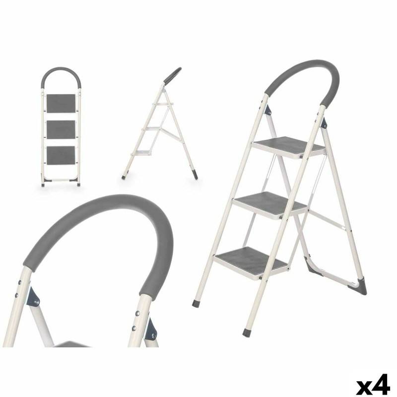 Scala Pieghevole a 3 Scalini Kipit 10109 Grigio Acciaio 38 x 117 x 5 cm (4 Unità) Scala Pieghevole a 3 Scalini Kipit 10109 Grigio Acciaio 38 x 117 x 5 cm (4 Unità)