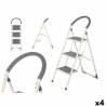 Scala Pieghevole a 3 Scalini Kipit 10109 Grigio Acciaio 38 x 117 x 5 cm (4 Unità)