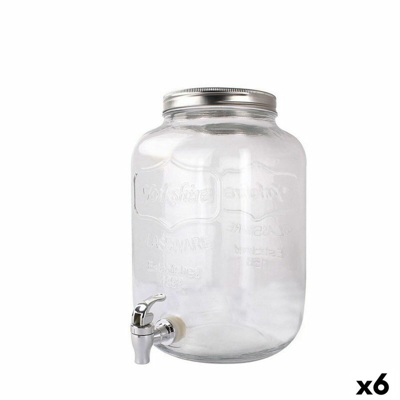 Bidone d'Acqua con Rubinetto La Mediterránea Vetro 4 L (6 Unità) Bidone d'Acqua con Rubinetto La Mediterránea Vetro 4 L (6 Unità)