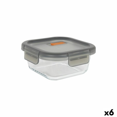 Porta pranzo Ermetico MasterChef Grigio Trasparente Quadrato 1,1 L (6 Unità)