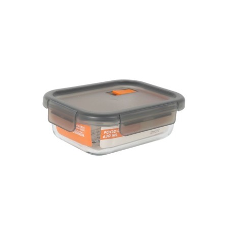 Porta pranzo Ermetico MasterChef Grigio Trasparente Rettangolare 630 ml (6 Unità)