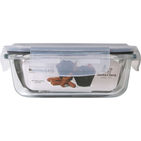 Porta pranzo Ermetico Santa Clara Trasparente Rettangolare 375 ml (12 Unità)