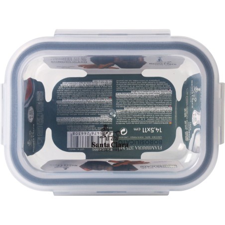 Porta pranzo Ermetico Santa Clara Trasparente Rettangolare 375 ml (12 Unità)