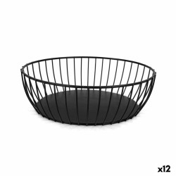 Portapane My Bar Nero Metallo Ovale 24 x 19 x 8 cm (12 Unità)