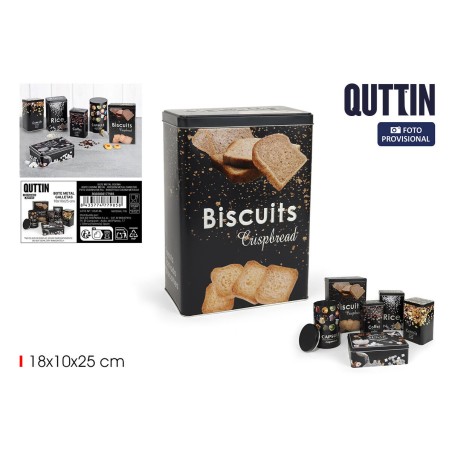 Barattolo in Metallo Quttin BISCUITS (12 Unità)