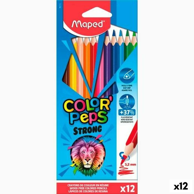 Matite colorate Maped Color' Peps Strong Multicolore 12 Pezzi (12 Unità) Matite colorate Maped Color' Peps Strong Multicolore 12 Pezzi (12 Unità)