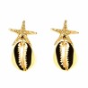 Orecchini Donna Shabama Fornells Ottone bagnato in oro 4 cm