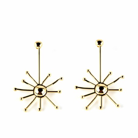 Orecchini Donna Shabama Sun Ottone bagnato in oro 7 cm