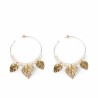 Orecchini Donna Shabama Coron Ottone bagnato in oro Perline 4 cm