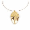 Collana Donna Shabama   Ottone bagnato in oro Rigido Ghianda 13 cm