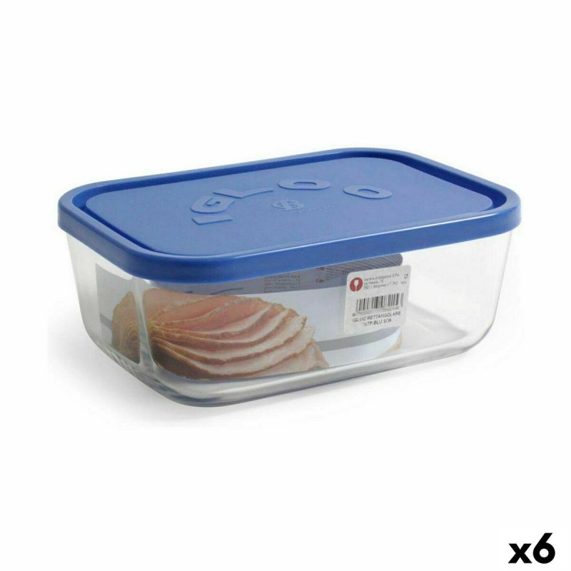 Porta pranzo Borgonovo Azzurro Rettangolare 2,3 L (6 Unità) Porta pranzo Borgonovo Azzurro Rettangolare 2,3 L (6 Unità)