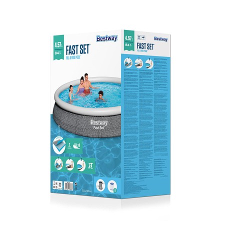 Bestway Piscina Gonfiabile Adulto Aro Ratan con Depuratore 396x84 cm Giardino 57376