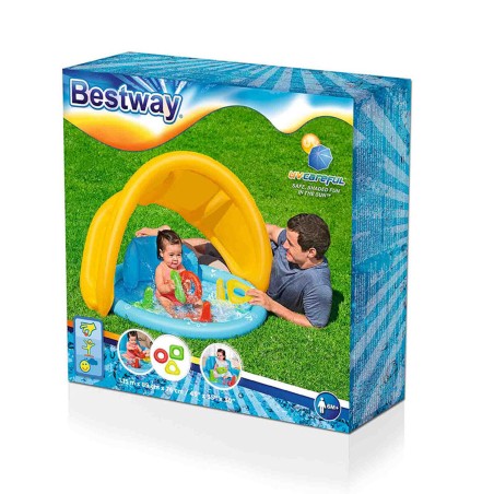 Bestway Piscina Gonfiabile Infantile con Tetto Rimovibile 115x89x76 cm +6 Mesi Giardino 52568