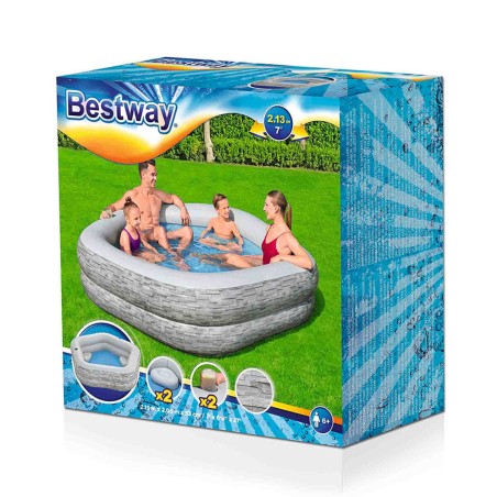 Bestway Piscina Gonfiabile Familiare 213x206x53 cm +6 Anni Giardino 54423