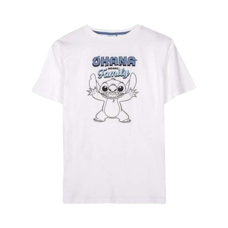 Maglia a Maniche Corte Uomo Stitch Bianco Maglia a Maniche Corte Uomo Stitch Bianco