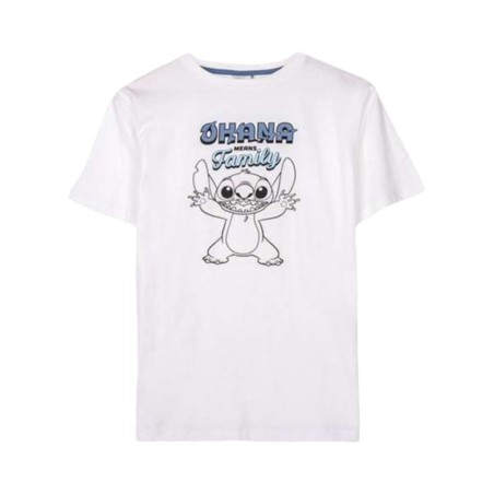 Maglia a Maniche Corte Uomo Stitch Bianco