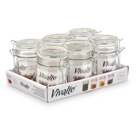 Barattolo di Vetro Vivalto 04-9411 Trasparente 150 ml (6 Unità)
