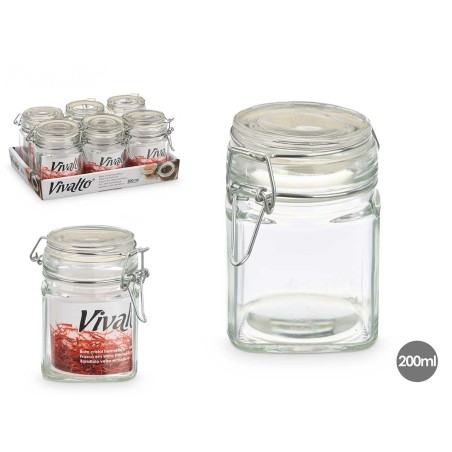 Barattolo di Vetro Vivalto 01-1605 Trasparente 200 ml (6 Unità)