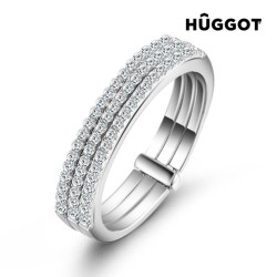 Anello in Argento Sterlina 925 con Zirconi Three Hûggot