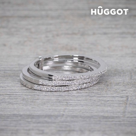 Anello in Argento Sterlina 925 con Zirconi Three Hûggot