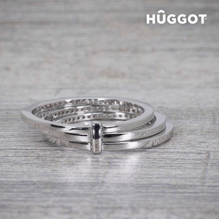 Anello in Argento Sterlina 925 con Zirconi Three Hûggot