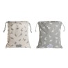 Zaino a Sacca per Bambini DKD Home Decor Bianco Grigio 24 x 2 x 26 cm (2 Unità)