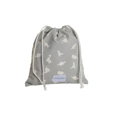 Zaino a Sacca per Bambini DKD Home Decor Bianco Grigio 24 x 2 x 26 cm (2 Unità)