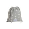 Zaino a Sacca per Bambini DKD Home Decor Bianco Grigio 24 x 2 x 26 cm (2 Unità)