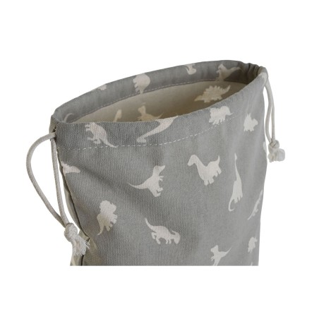 Zaino a Sacca per Bambini DKD Home Decor Bianco Grigio 24 x 2 x 26 cm (2 Unità)