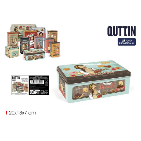 Barattolo in Metallo Quttin BISCUITS (12 Unità)