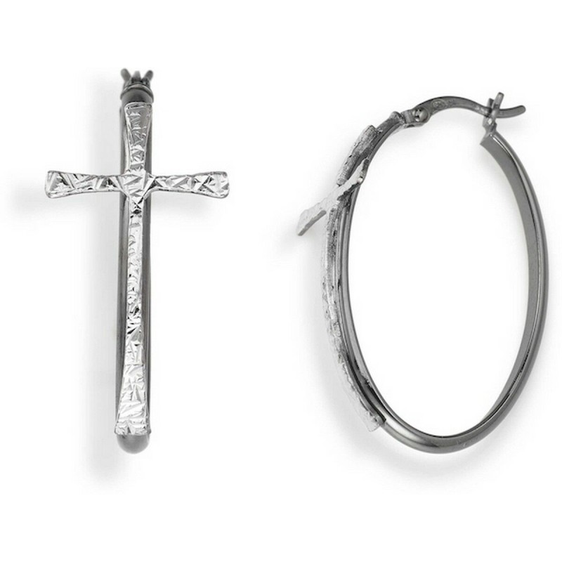 Orecchini Donna Amen CERCHIO E CROCE BLACK Argento puro 925 Orecchini Donna Amen CERCHIO E CROCE BLACK Argento puro 925