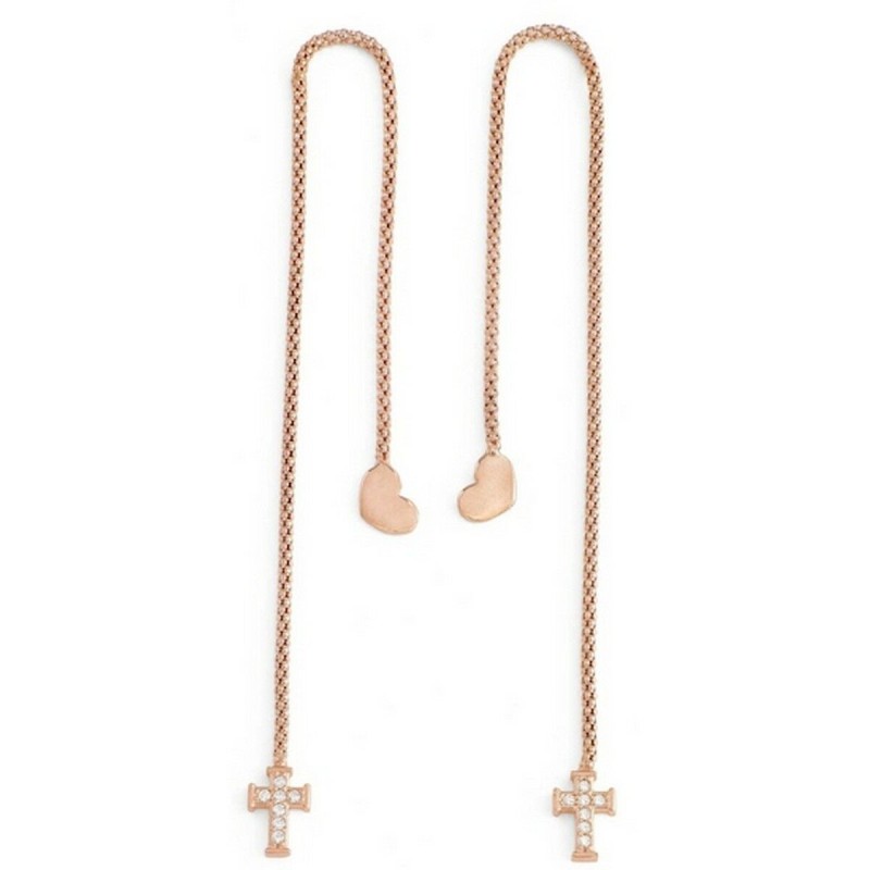 Orecchini Donna Amen CUORE CROCE CRISTALLI ROSE GOLD Argento puro 925 Orecchini Donna Amen CUORE CROCE CRISTALLI ROSE GOLD Argento puro 925