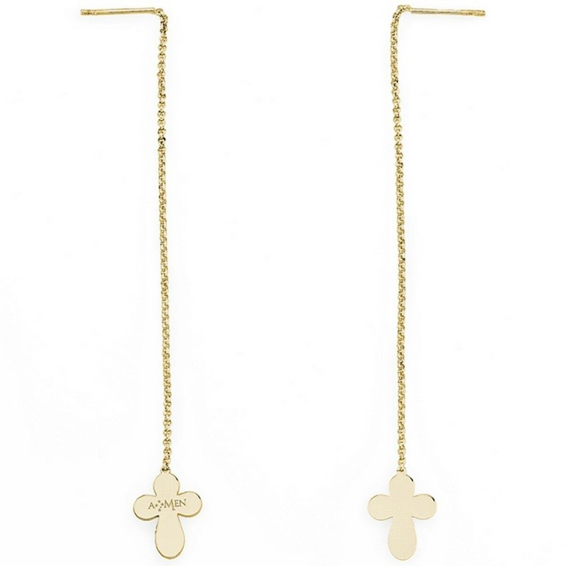 Orecchini Donna Amen CROCE GOLD Argento puro 925 Orecchini Donna Amen CROCE GOLD Argento puro 925