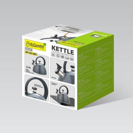 Teiera Feel Maestro MR-1302-GREY Nero Grigio Acciaio inossidabile 2,5 L