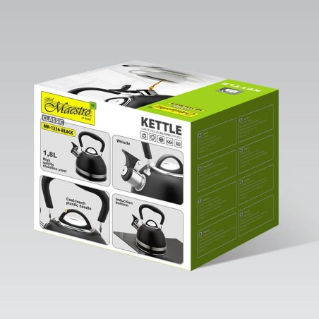 Teiera Feel Maestro MR-1336-BLACK Nero Acciaio inossidabile 1,8 L
