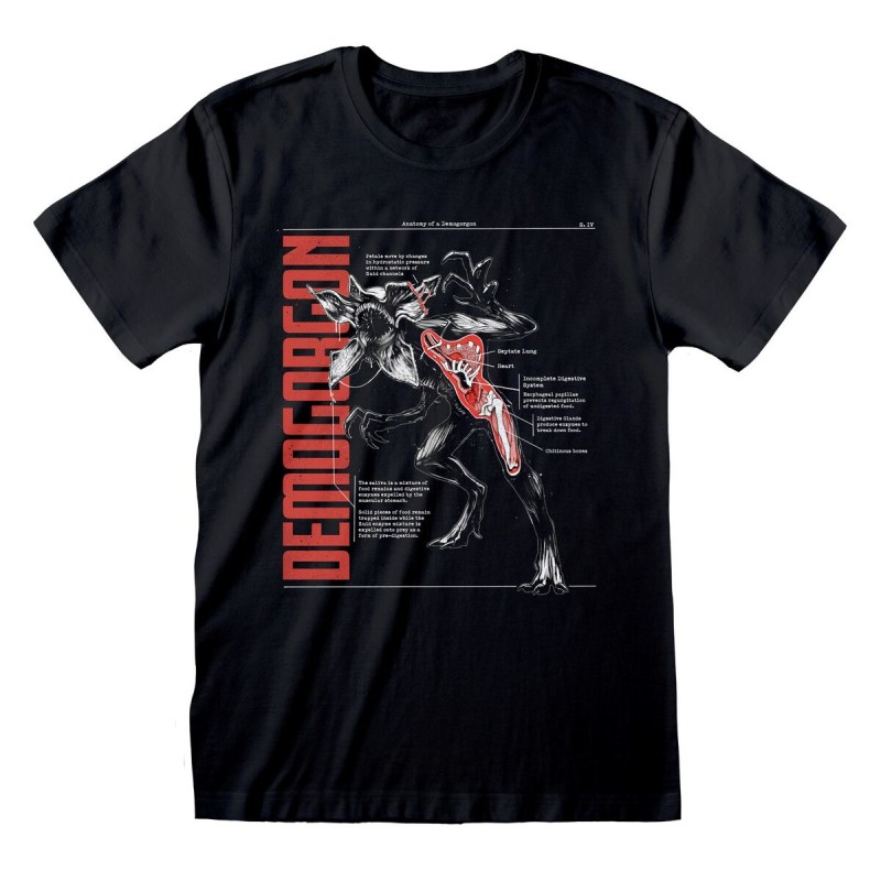 Maglia a Maniche Corte Stranger Things Anatomy of a Demogorgan Nero Unisex Maglia a Maniche Corte Stranger Things Anatomy of a Demogorgan Nero Unisex
