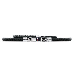 Bracciale Uomo Tommy Hilfiger 2701063 Argento puro 925 Nero