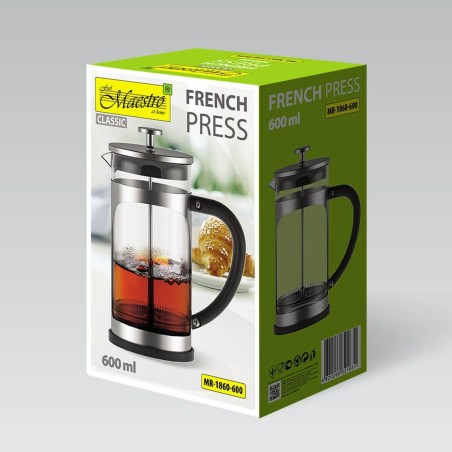 Teiera Feel Maestro MR-1860-600 Nero Acciaio Acciaio inossidabile Vetro Borosilicato 600 ml