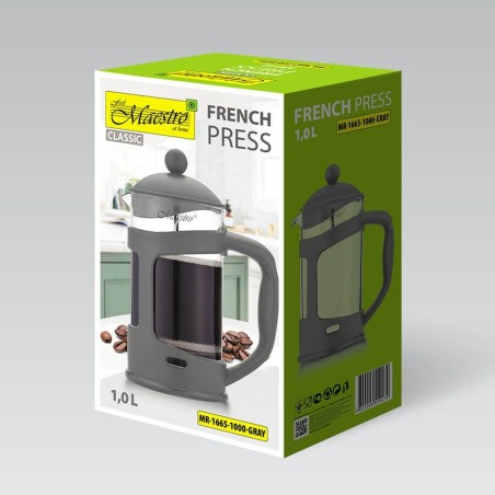 Teiera Feel Maestro MR-1665-1000 Grigio Acciaio inossidabile Vetro Borosilicato 1 L