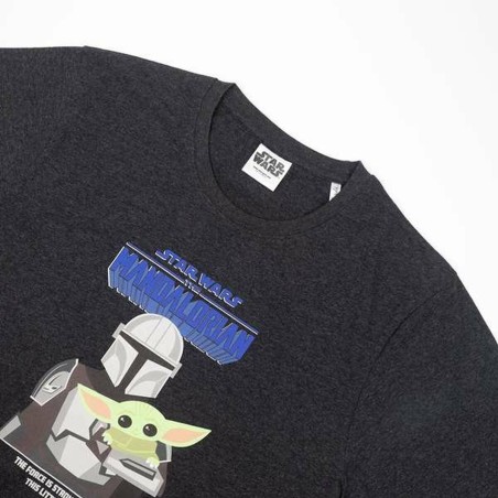 Maglia a Maniche Corte Uomo The Mandalorian Nero