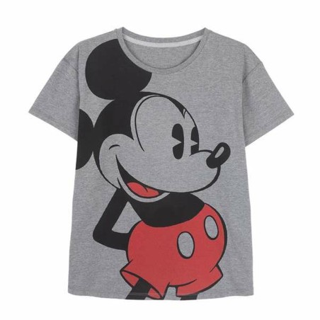 Maglia a Maniche Corte Donna Mickey Mouse Grigio scuro