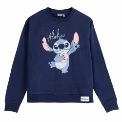 Felpa senza Cappuccio Donna Stitch Blu scuro S