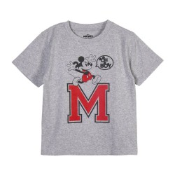 Maglia a Maniche Corte per Bambini Mickey Mouse Grigio 4 Anni