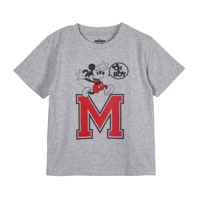 Maglia a Maniche Corte per Bambini Mickey Mouse Grigio 4 Anni Maglia a Maniche Corte per Bambini Mickey Mouse Grigio 4 Anni